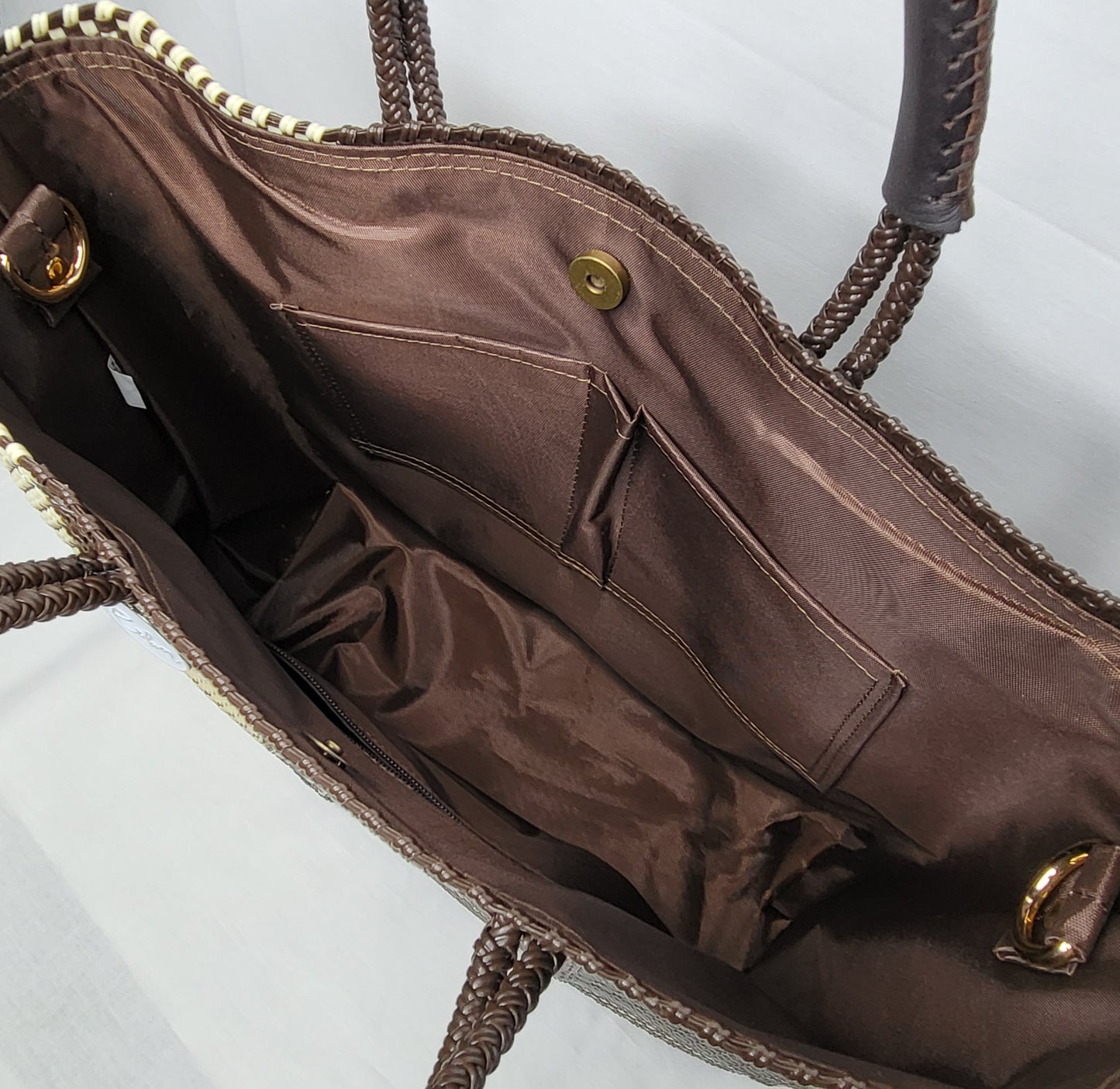 Lola Medium Bag - Brown/Creme