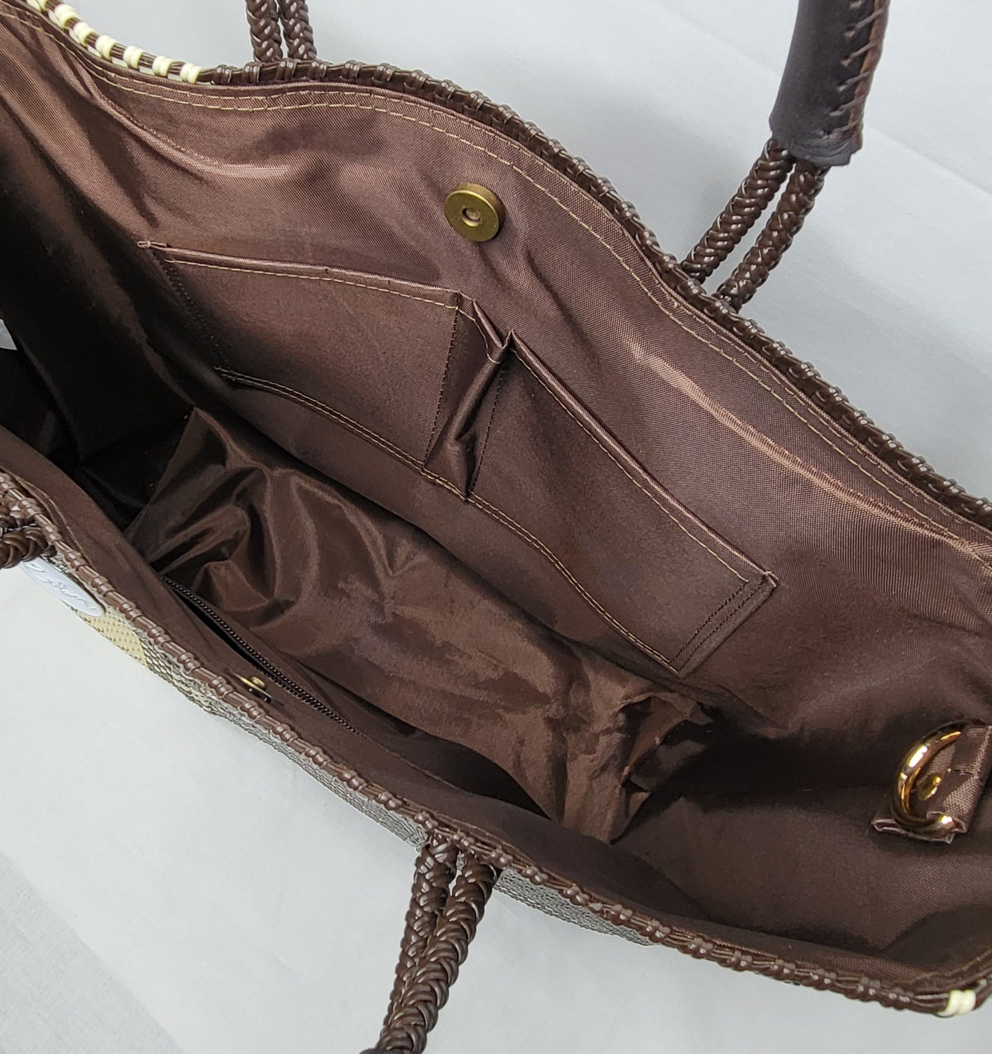 Lola Medium Bag - Brown/Creme