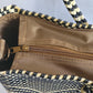 Lola Medium Bag - Zipper Chevron Black & Beige