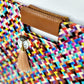 Multi Color Artisan Clutch - Cream Tassel