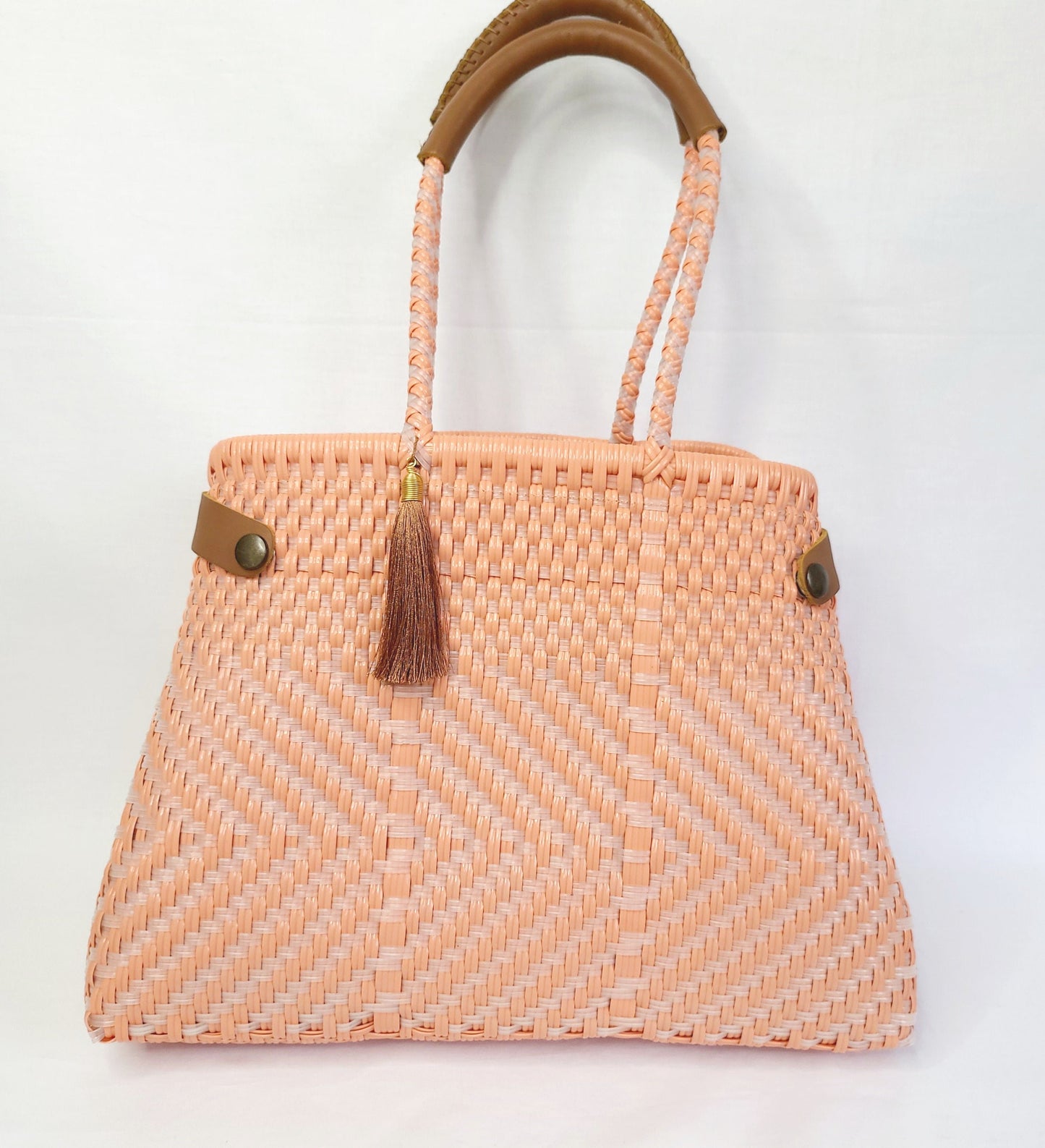 Lola Bucket Bag - Long Handle Peach