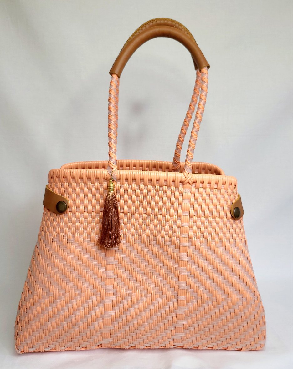 Lola Bucket Bag - Long Handle Peach
