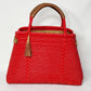 Lola Bucket Bag - Ruby Red with Tan Handle