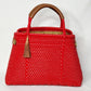 Lola Bucket Bag - Ruby Red with Tan Handle