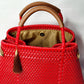 Lola Bucket Bag - Ruby Red with Tan Handle