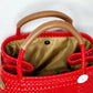 Lola Bucket Bag - Ruby Red with Tan Handle