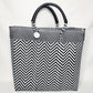 Lola Large Bag - Black & White Chevron