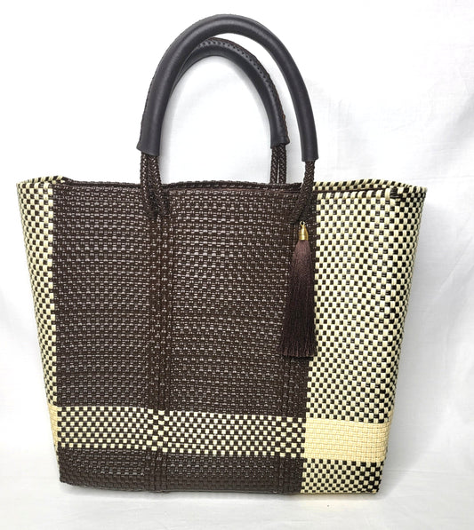 Lola Medium Bag - Brown/Creme