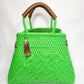 Lola Bucket Bag - Lime Green with Tan Handle