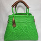 Lola Bucket Bag - Lime Green with Tan Handle