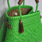 Lola Bucket Bag - Lime Green with Tan Handle