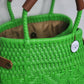 Lola Bucket Bag - Lime Green with Tan Handle