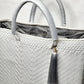 Lola Medium Bag - Silver & White