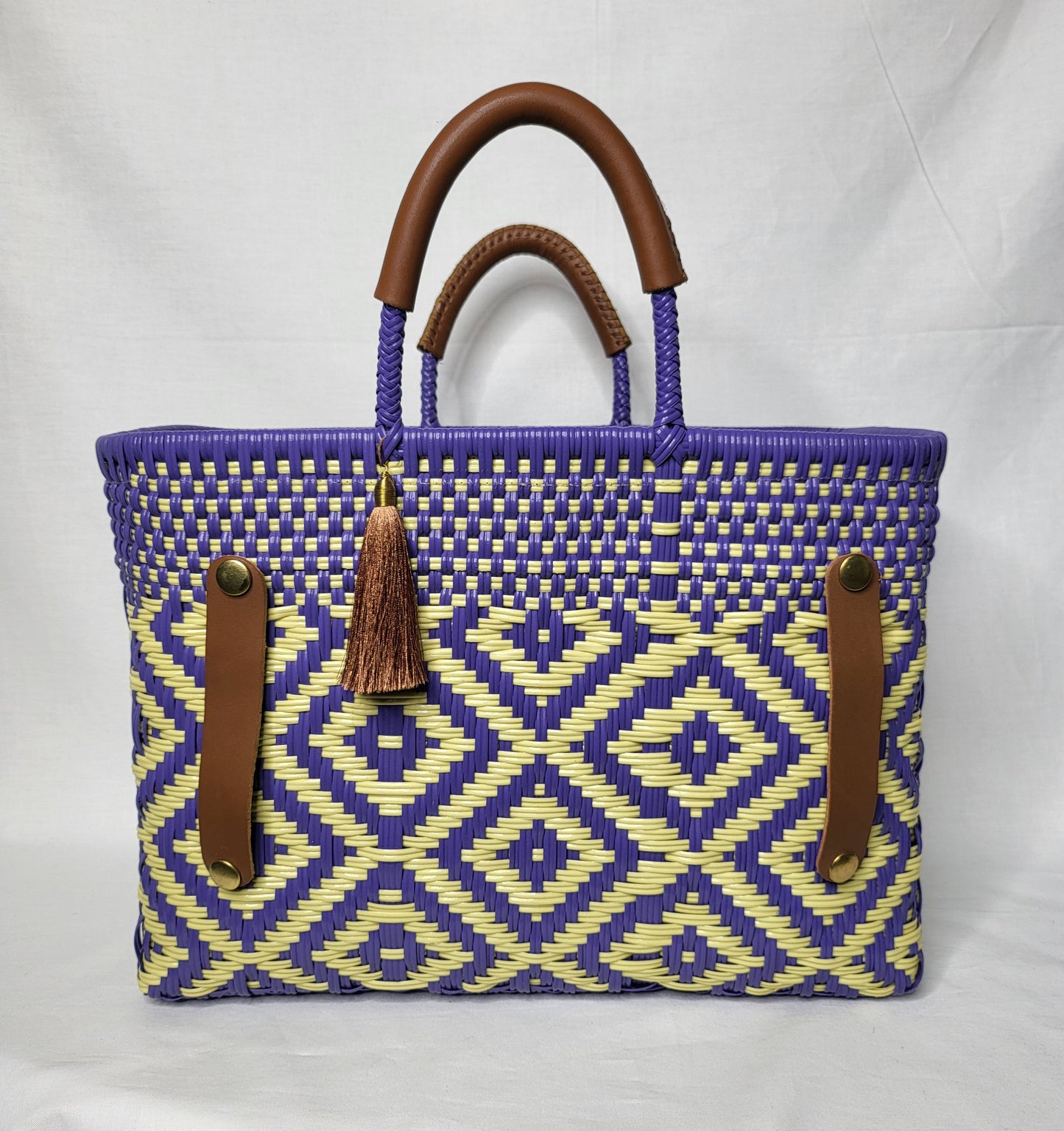 Lola Bucket Bag - Cream & Purple
