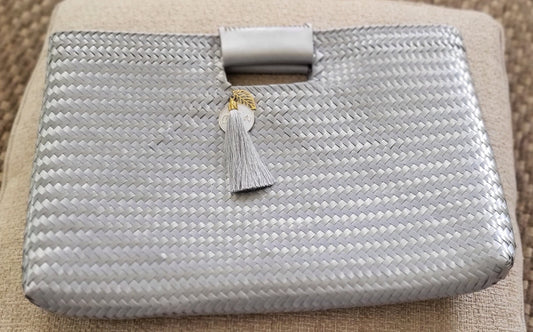 Silver/Silver Artisan Clutch