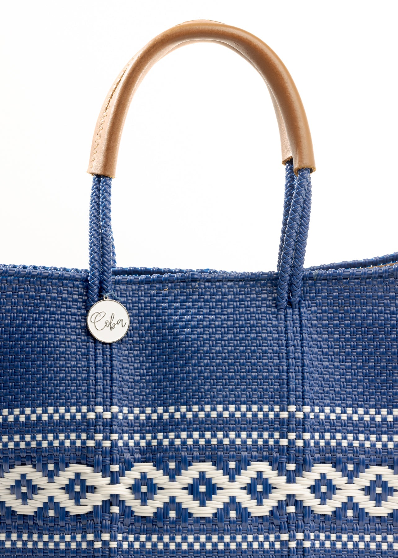Lola Medium Bag -  Zipper Blue Royal & White Diamond