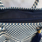 Lola Medium Bag - Blue & White Zipper