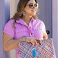 Multi Color Artisan Clutch - Blue Tassel