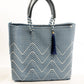 Lola Large Bag - Blue & White Chevron