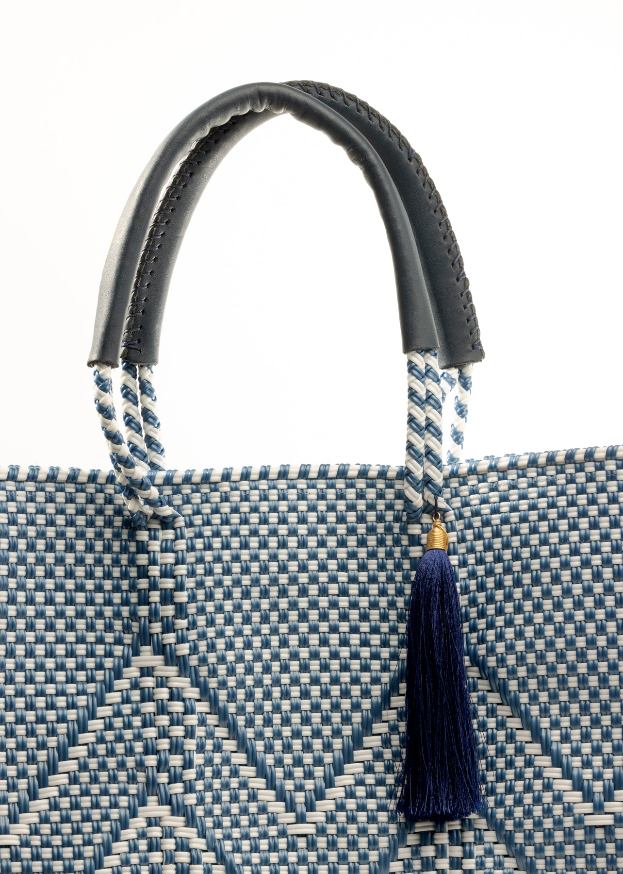 Lola Large Bag - Blue & White Chevron