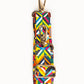 Rainbow geometric patterned purse strap with gold hardware