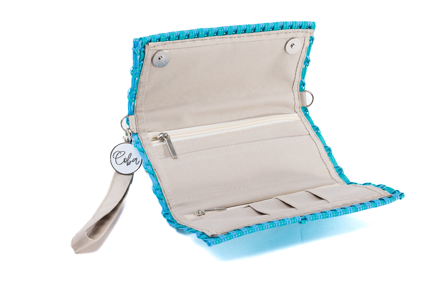 Wristlet - Crossbody Pop of Turquoise